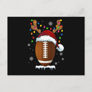 Carte Postale Lumières de ballon de football de Noël Drôles de g