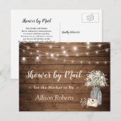 Carte Postale Lumières de guirlande de bébé respiration rustique (Devant / Derrière)