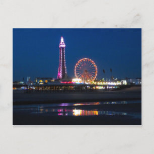 Carte Postale Lumières de la plage de Blackpool la nuit