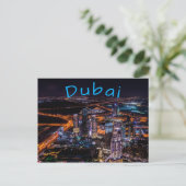 Carte Postale Lumières de la ville de Dubaï la nuit (Debout devant)