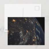 Carte Postale Lumières de la ville la nuit sur la planète Terre (Devant / Derrière)