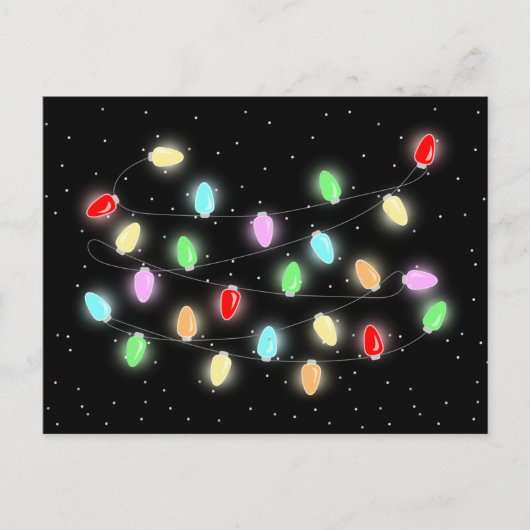 Carte Postale Lumières de Noël colorées (Devant)