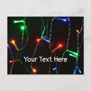 Carte Postale Lumières de Noël colorées personnalisables