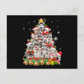 Carte Postale Lumières de sapin de Noël husky sibérien | Noël de (Devant)