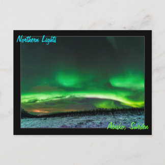 Carte Postale Lumières du Nord à Abisko Suède