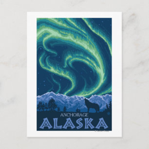 Carte Postale Lumières du Nord - Anchorage, Alaska