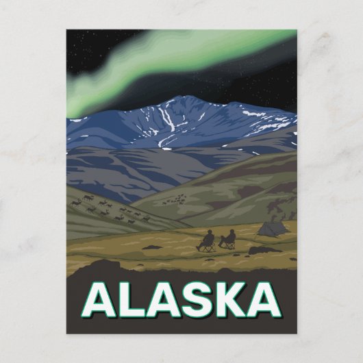 Carte Postale Lumières du nord de l'Alaska (Devant)