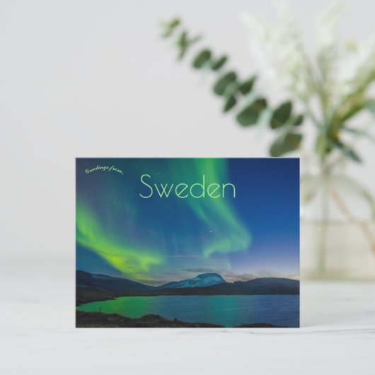 Carte Postale Lumières du Nord Parc national d'Abisko Suède (Debout devant)