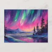 Carte Postale Lumières du Nord Vibrant paysage nocturne Abstrait (Devant)