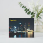 Carte Postale Lumières nocturnes de Singapour (Debout devant)