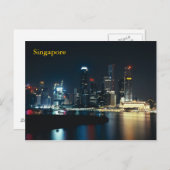 Carte Postale Lumières nocturnes de Singapour (Devant / Derrière)