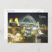 Carte Postale lumières nocturnes de sydney bridge (Devant / Derrière)
