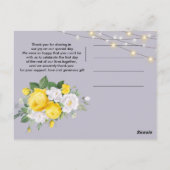 Carte Postale Lumières rustiques Fleur Jaune     Merci   (Dos)