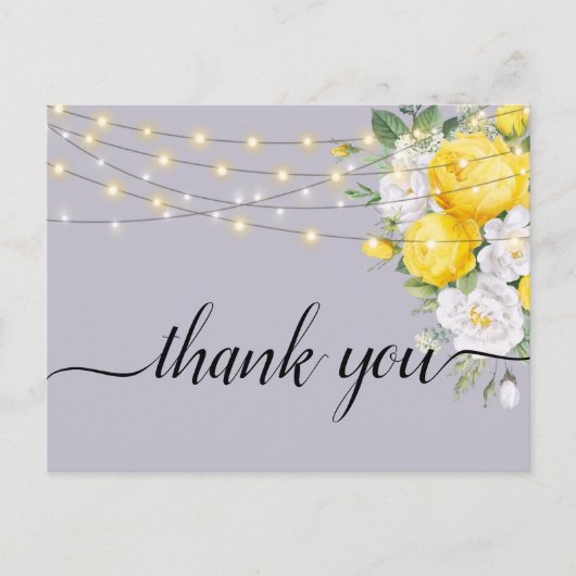 Carte Postale Lumières rustiques Fleur Jaune     Merci   (Devant)