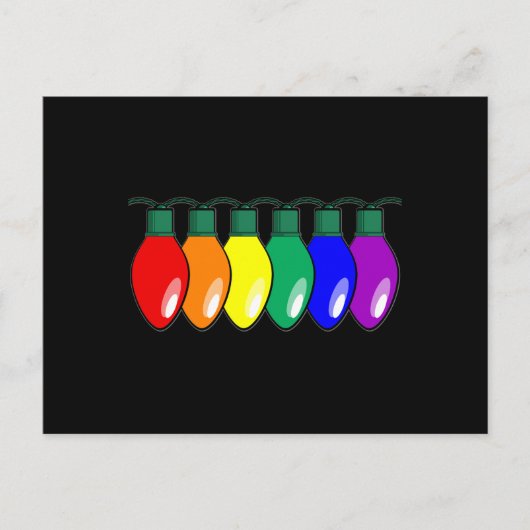 Carte Postale Luminaires de Noël LGBTQ Pride (Devant)