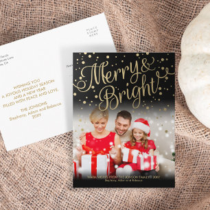 Carte postale lumineuse de Noël de photo de