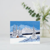 Carte postale lumineuse d'hiver enneigé (Debout devant)