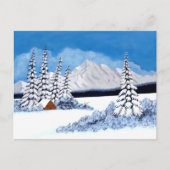 Carte postale lumineuse d'hiver enneigé (Devant)
