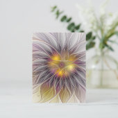 Carte Postale Lumineuse Fleur colorée, Abstraite Fractale modern (Debout devant)