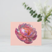 Carte Postale Lumineuse fleur de pivoine (Debout devant)