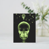 Carte Postale Lumineuse Idée X-Ray Squelette - Lime Green (Debout devant)