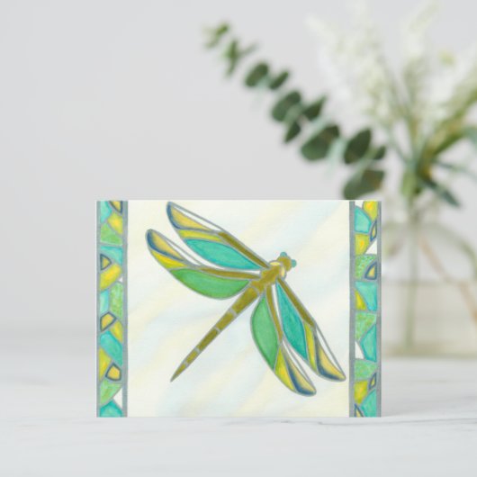 Carte Postale Lumineuse libellule Pastel par Vanna Lam (Debout devant)