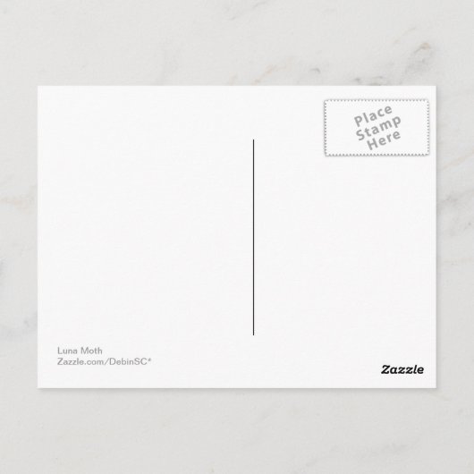 Carte postale Luna Moth (Dos)