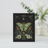 Carte Postale luna Moth Gothique Aquarelle Art (Debout devant)