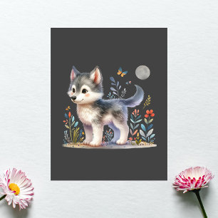Carte Postale Lunar-Baby Wolf Postcard