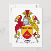 Carte Postale Lund Family Crest (Devant / Derrière)
