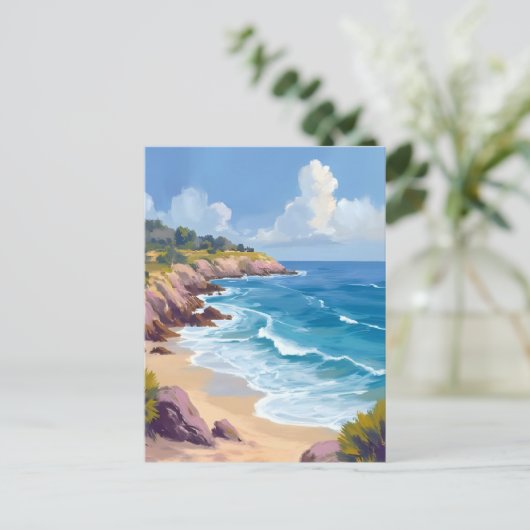 Carte Postale Lundi à Malibu | Plage Cliffs CA Travel (Debout devant)