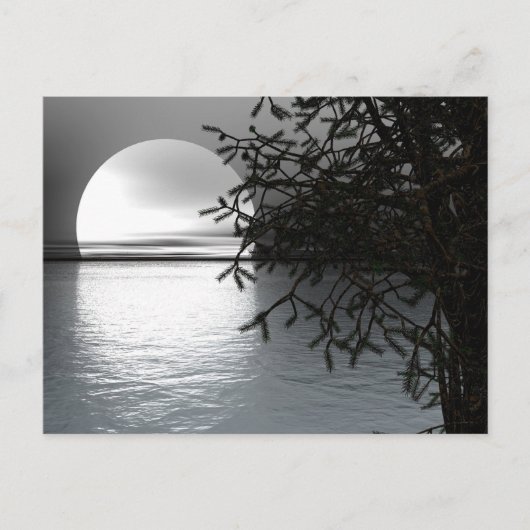 Carte postale Lune au-dessus de l'eau (Devant)
