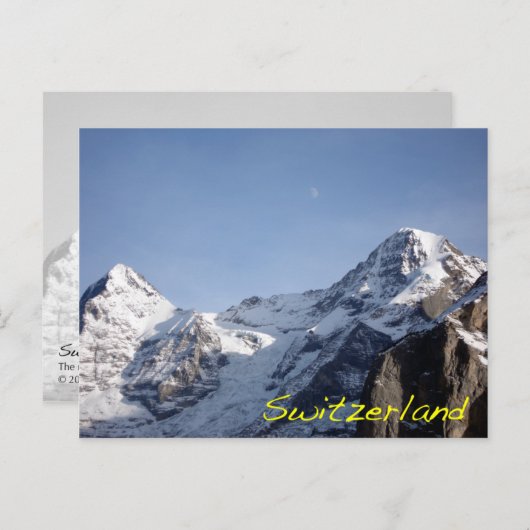 Carte Postale Lune au-dessus des Alpes (Devant / Derrière)