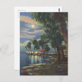 Carte Postale Lune au-dessus des eaux tropicales de Floride (Devant / Derrière)