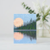 Carte Postale Lune au-dessus d'un lac (Debout devant)