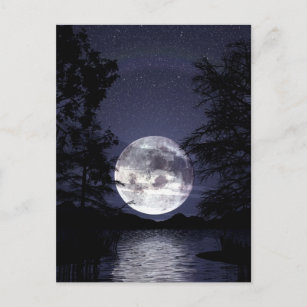 Carte Postale Lune bleue