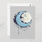 Carte Postale Lune bleue (Devant / Derrière)