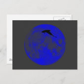 Carte Postale Lune bleue Blue Moon Raven (Devant / Derrière)