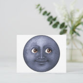 Carte Postale Lune Bleue Foncé - Emoji (Debout devant)