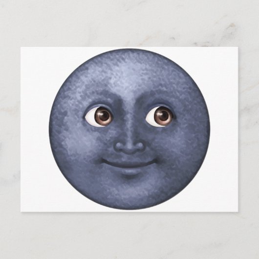 Carte Postale Lune Bleue Foncé - Emoji (Devant)