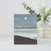 Carte Postale Lune brillante au-dessus de l'océan (Debout devant)