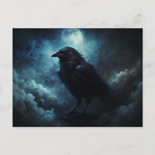 Carte Postale Lune Crows Halloween (Devant)