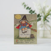 Carte Postale Lune de chat noir de pierre tombale de cimetière (Debout devant)