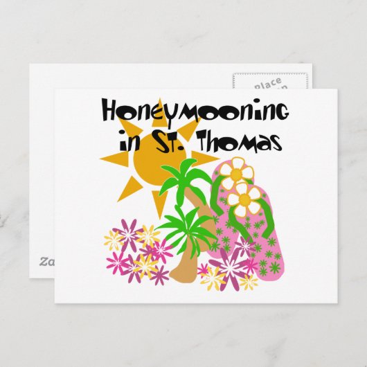 Carte Postale Lune de miel à St. Thomas (Devant / Derrière)