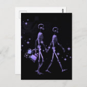 Carte Postale Lune de miel X-Ray Skeleton Newlyweds - Violet (Devant / Derrière)