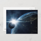 Carte Postale lune de terre et soleil (Devant / Derrière)