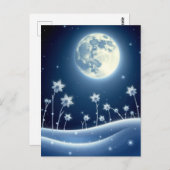 Carte Postale Lune d'hiver, poste (Devant / Derrière)