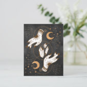 Carte Postale Lune d'or cristaux cristaux henné tatouage mains é (Debout devant)