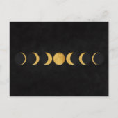 Carte Postale Lune d'or phases noir texturé arrière - plan (Devant)