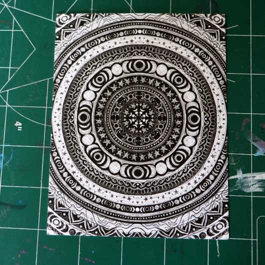 Carte Postale Lune Enfant Mandala Triple Lune Sorcière